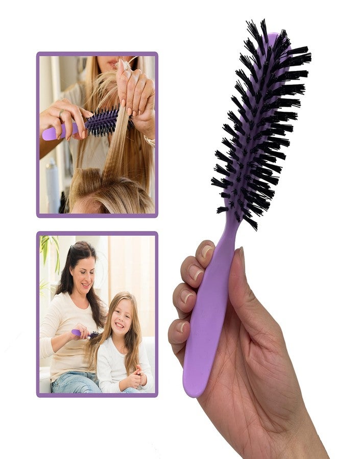 Styling Gear Detangling Hair Brush Nylon Bristles 7 Row Teasing Womens Brush For Thick Hair Small Travel Hairbrush Brush For Hair 1 Pcs. (Lavender) - Image 4